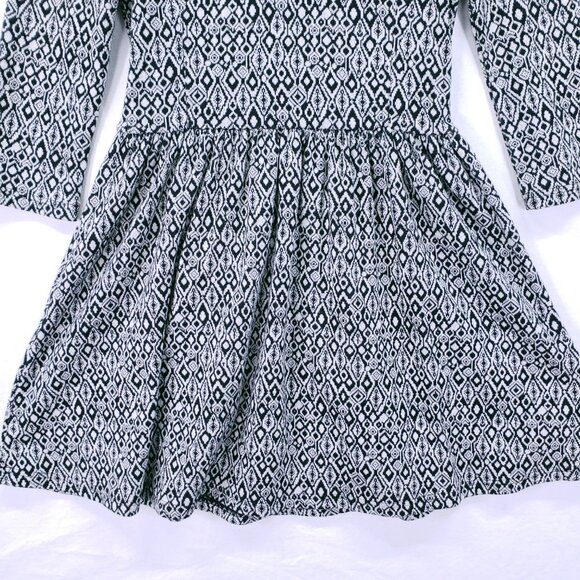 BP Black n White Geometric Pattern Thick Boho Fit and Flare Dress Size M - Picture 14 of 15